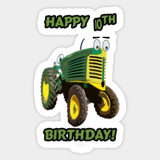 happy 10th birthday tractor design Sticker